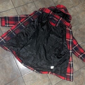 Plaid pea coat